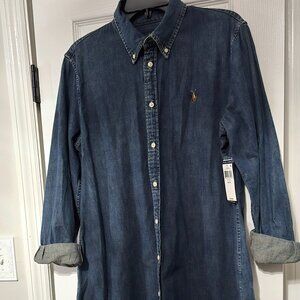 Women Denim Ralph Lauren Shirt Dress size xl